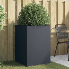 Jardinière anthracite 52x48x75 cm acier laminé à froid