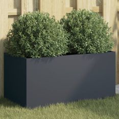 Jardinière anthracite 62x30x29 cm acier laminé à froid