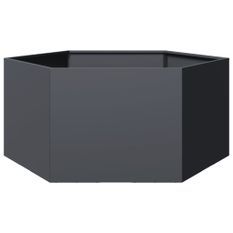 Jardinière anthracite hexagone 104x90x45 cm acier