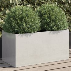 Jardinière argenté 62x30x29 cm acier inoxydable