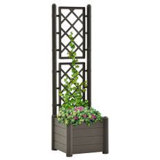 Jardinière avec treillis 43x43x142 cm PP Anthracite