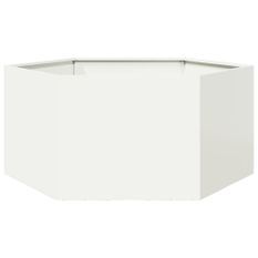 Jardinière blanc hexagone 104x90x45 cm acier