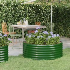 Jardinière de jardin Acier enduit de poudre 100x100x36 cm Vert