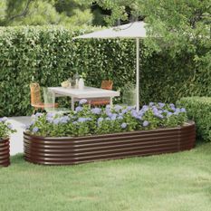 Jardinière de jardin Acier enduit de poudre 249x100x36cm Marron