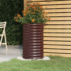 Jardinière de jardin Acier enduit de poudre 40x40x68 cm Marron