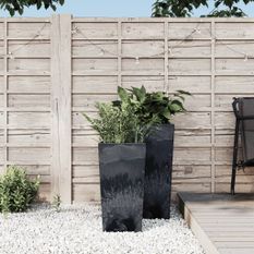 Jardinière et intérieur amovible anthracite PP aspect béton