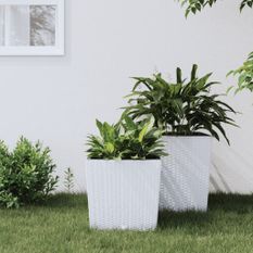 Jardinière et intérieur amovible blanc 21 /32 L rotin PP