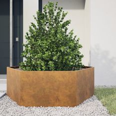 Jardinière hexagone 138x120x45 cm acier corten