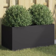 Jardinière noir 62x30x29 cm acier laminé à froid