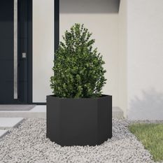 Jardinière noir hexagone 69x60x45 cm acier