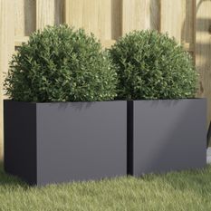 Jardinières 2 pcs anthracite 32x30x29 cm acier laminé à froid