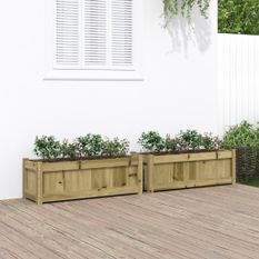 Jardinières 2 pcs bois de pin imprégné