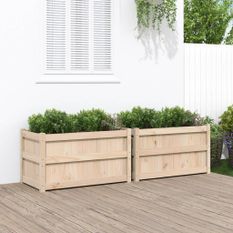 Jardinières 2 pcs bois de pin massif