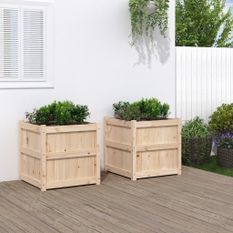 Jardinières 2 pcs bois de pin massif