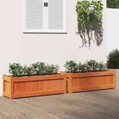 Jardinières 2 pcs marron bois de pin massif