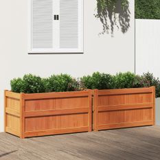 Jardinières 2 pcs marron bois de pin massif