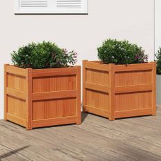 Jardinières 2 pcs marron bois de pin massif