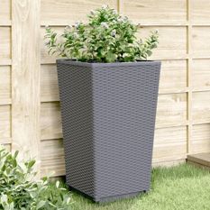 Jardinières 2 pcs gris 32,5x32,5x57 cm polypropylène