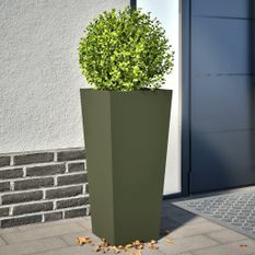 Jardinières 2 pcs vert olive 35x35x75 cm acier