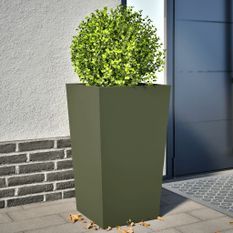 Jardinières 2 pcs vert olive 45x45x75 cm acier