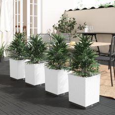 Jardinières 4 pcs blanc 30x30x37 cm polypropylène