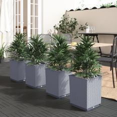 Jardinières 4 pcs gris foncé 30x30x37 cm polypropylène