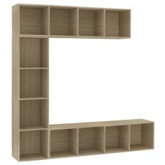 Jeu de bibliothèque/meuble TV 3 pcs Chêne sonoma 180x30x180 cm