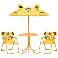 Jeu de bistro avec parasol pour enfants 3 pcs Jaune