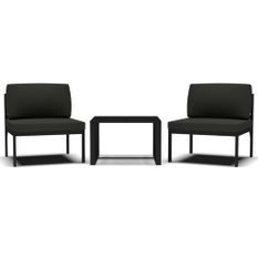 Jeu de canapés de jardin 3 pcs et coussins Aluminium Anthracite