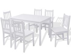 Jeu de salle à manger 7 pcs Pinède Blanc
