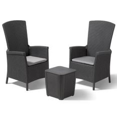 Keter Mobilier d'extérieur 3 pcs Vermont Graphite 231692