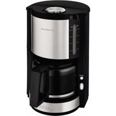 KRUPS KM321010 Pro Aroma Plus Cafetiere filtre électrique, 1,25 L soit 15 tasses, Machine a café, Noir et inox