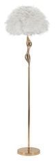 Lampadaire blanc avec abat-jour en plumes SLIM