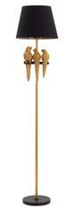 Lampadaire design doré et abat-jour noir élégant PERROQUETS