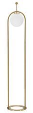Lampadaire design doré globe verre blanc ARC