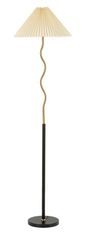 Lampadaire design métal noir et argent avec abat-jour plissé CLOSY