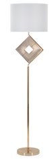 Lampadaire doré géométrique avec abat-jour blanc LARA