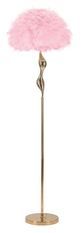 Lampadaire rose plume design doré SLIM