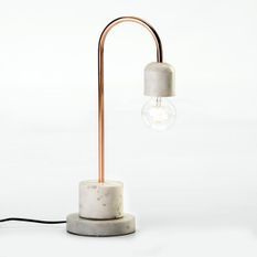 Lampe à poser métal cuivré et socle marbre blanc Tyanah H 51 cm