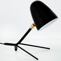 Lampe à poser métal noir et rotule doré Xéna H 34 cm