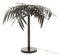Lampe de able feuilles en métal noir Flora H 73 cm