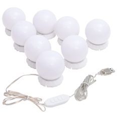 Lampe de miroir avec 8 ampoules LED Blanc chaud et blanc froid
