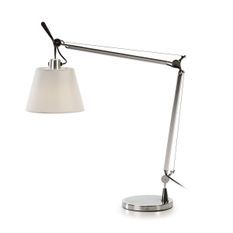 Lampe de table blanc et métal chromé Aviar