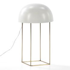 Lampe de table blanc et pied métal doré Tyanah H 70 cm