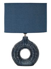 Lampe de table bleue design élégant drapé moderne SETA