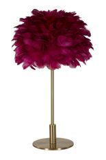 Lampe de table boule plume bordeaux ALBA