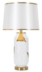 Lampe de table céramique blanche dorée FLORALE