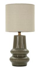 Lampe de table design compacte céramique ondulée ALYSSA