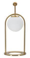 Lampe de table design dorée avec sphère en verre blanc GLAMY Arc B