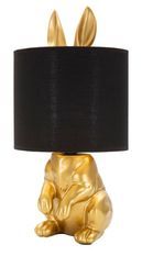 Lampe de table design dorée originale avec abat-jour noir LAPIN